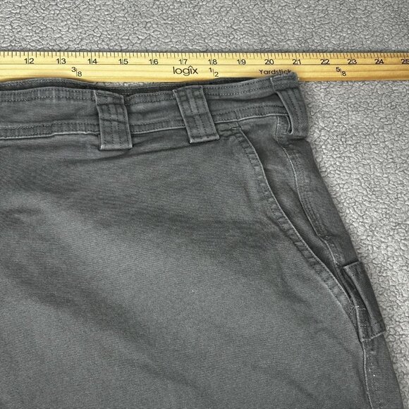 Duluth Trading Shorts Mens 42 Gray Flex Fire Hose Cargo Relaxed Fit Stretch 10" - Picture 8 of 11